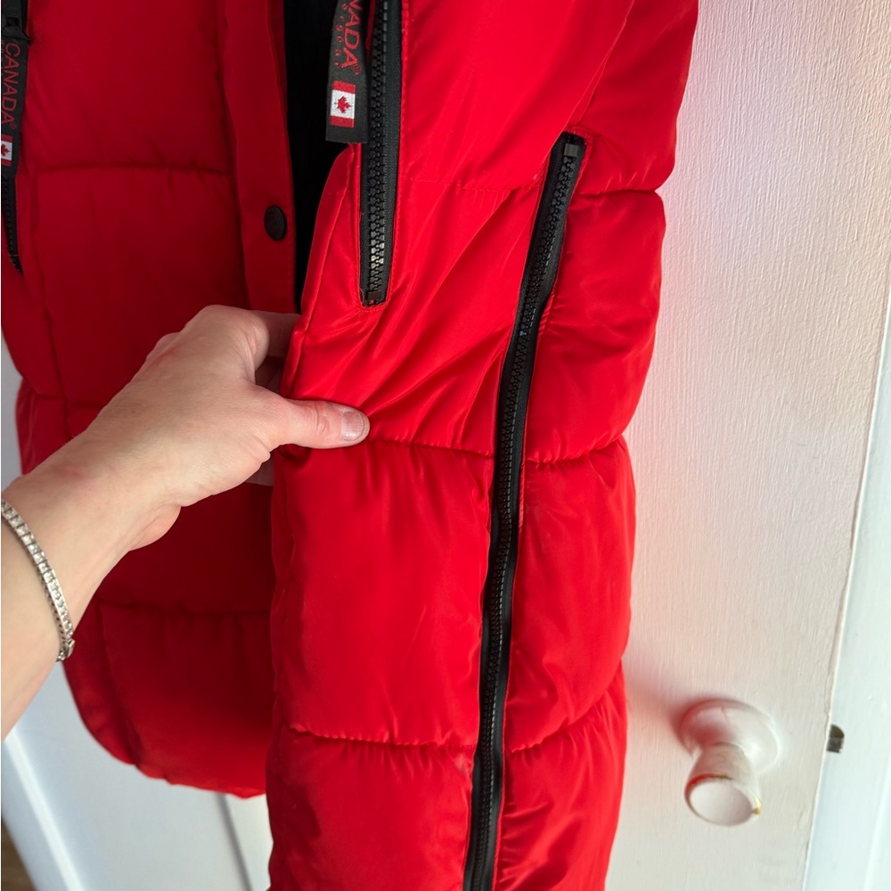 CANADA WeatherGear long length Red Puffer Jacket - Picture 8 of 14